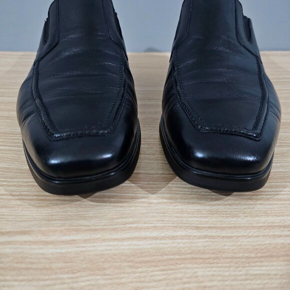 Santoni Loafer Smooth Calf Leather Mens Slip On Black Size 11 Extra Wide main image 7